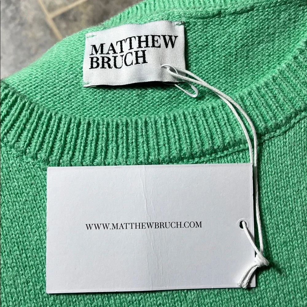 💥HP💥🆕NWT Matthew Bruch Sleeveless Fringe Tank Knit Dress – US 4 – Mint Green - Picture 7 of 8